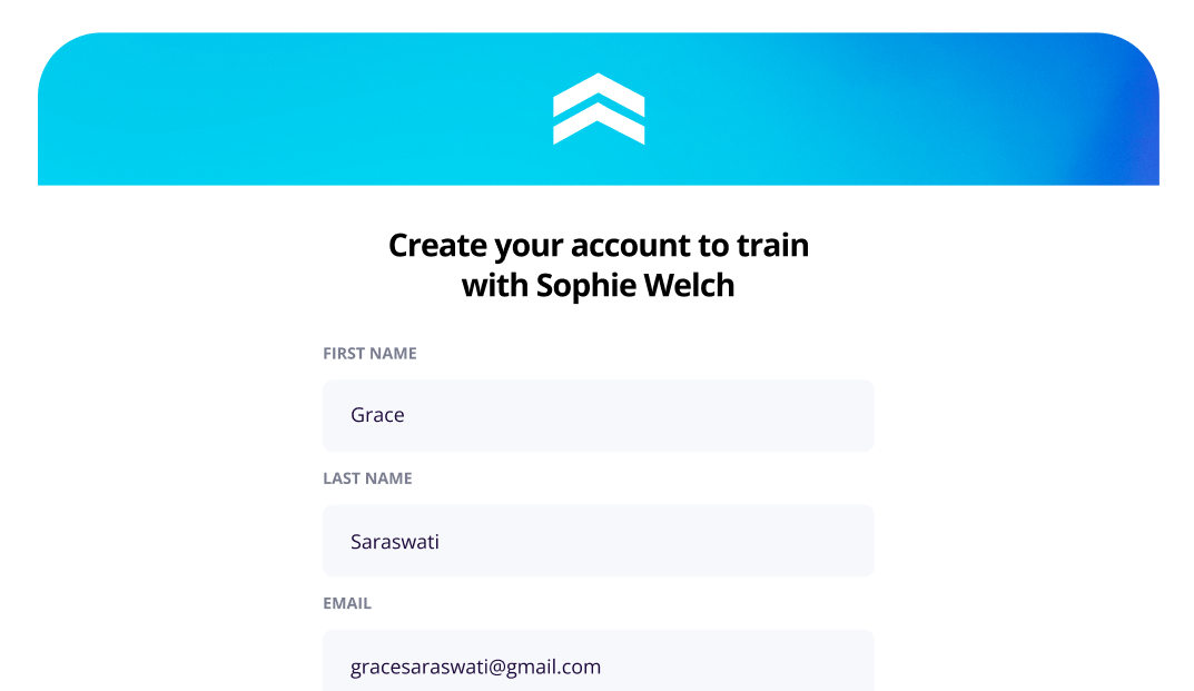Sign up page