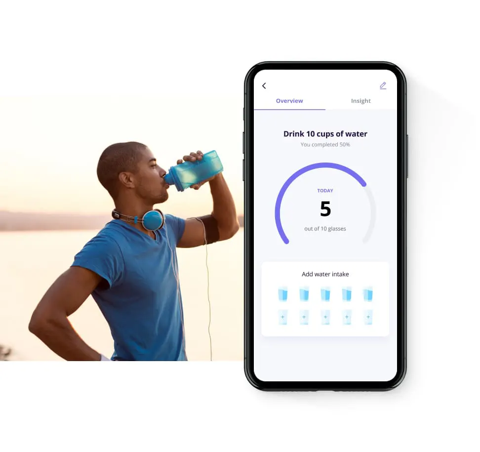 Sleep and Water Tracking habit coaching online personal training platform