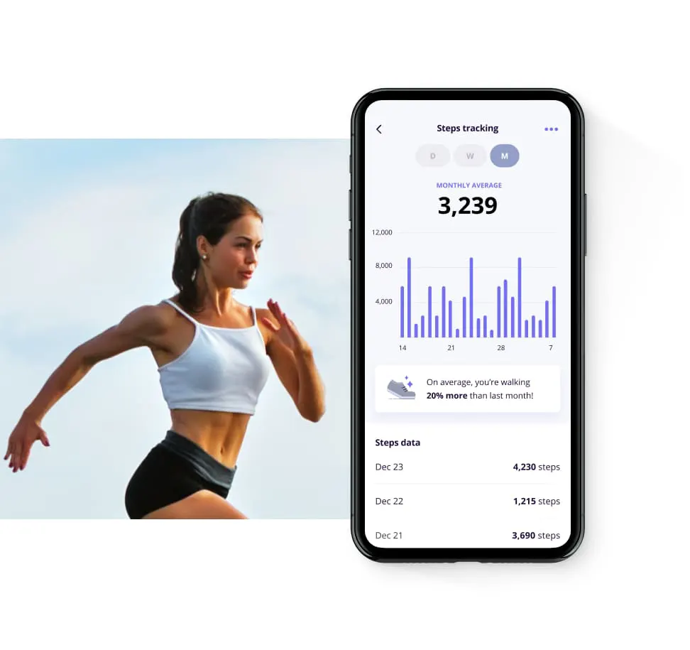 Steps Tracking habit coaching online personal training platform