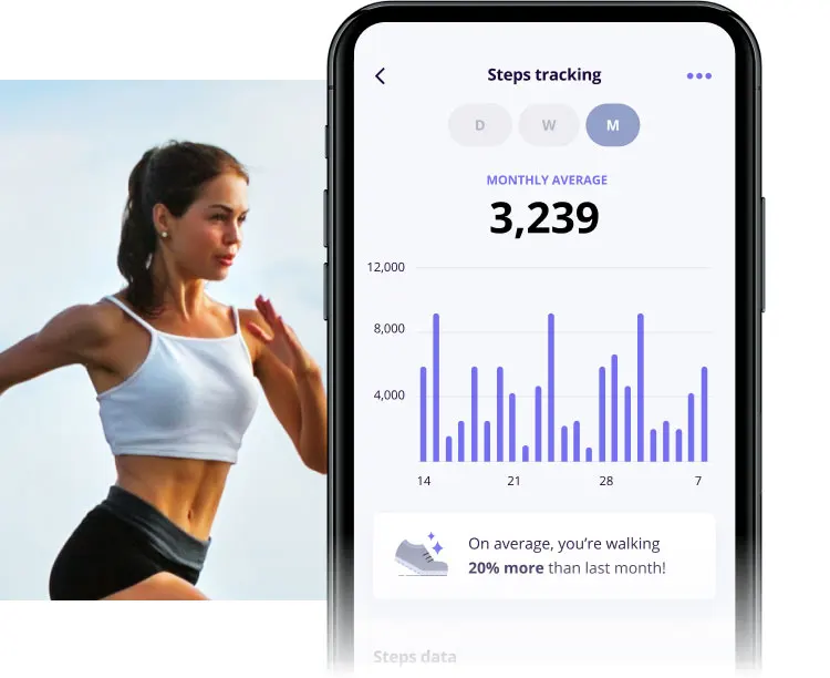 Steps Tracking habit coaching online personal training platform