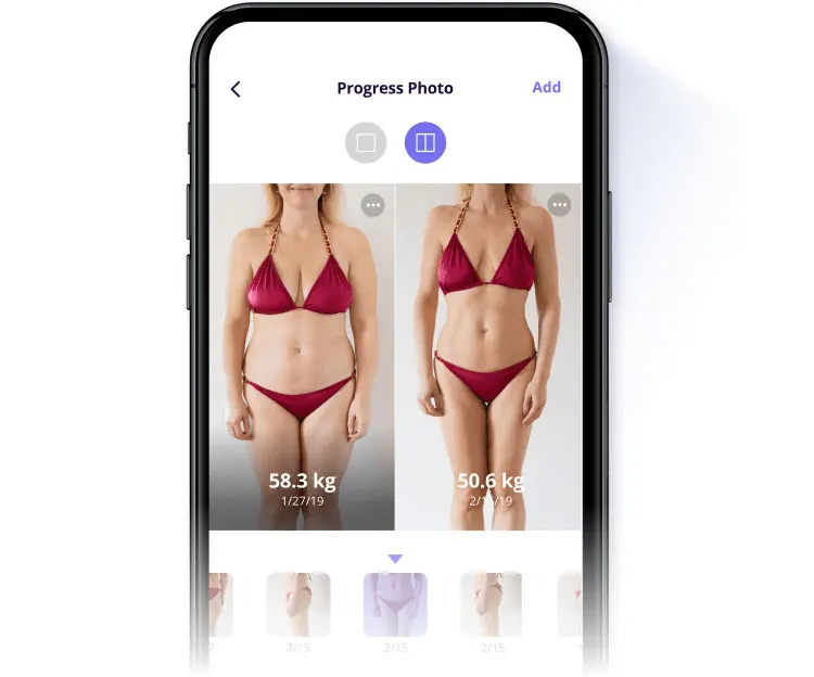 Progress Photos online workout builder software for personal trainers