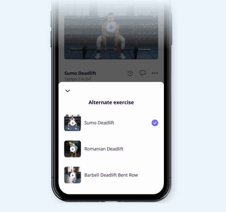 Alternate Exercises online workout builder software for personal trainers