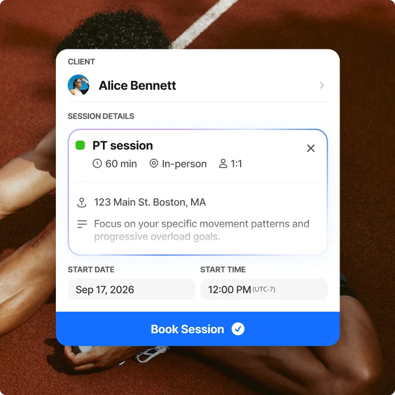 Coach can schedule session on Everfit