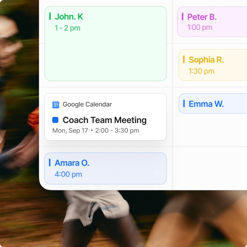 connect google calendar with everfit booking and scheduling calendar