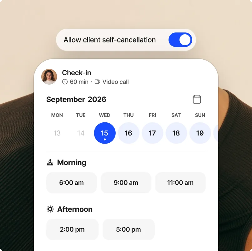 clients can book, reschedule, and cancel session on everfit client app