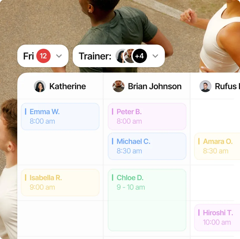 manage team calendar on everfit