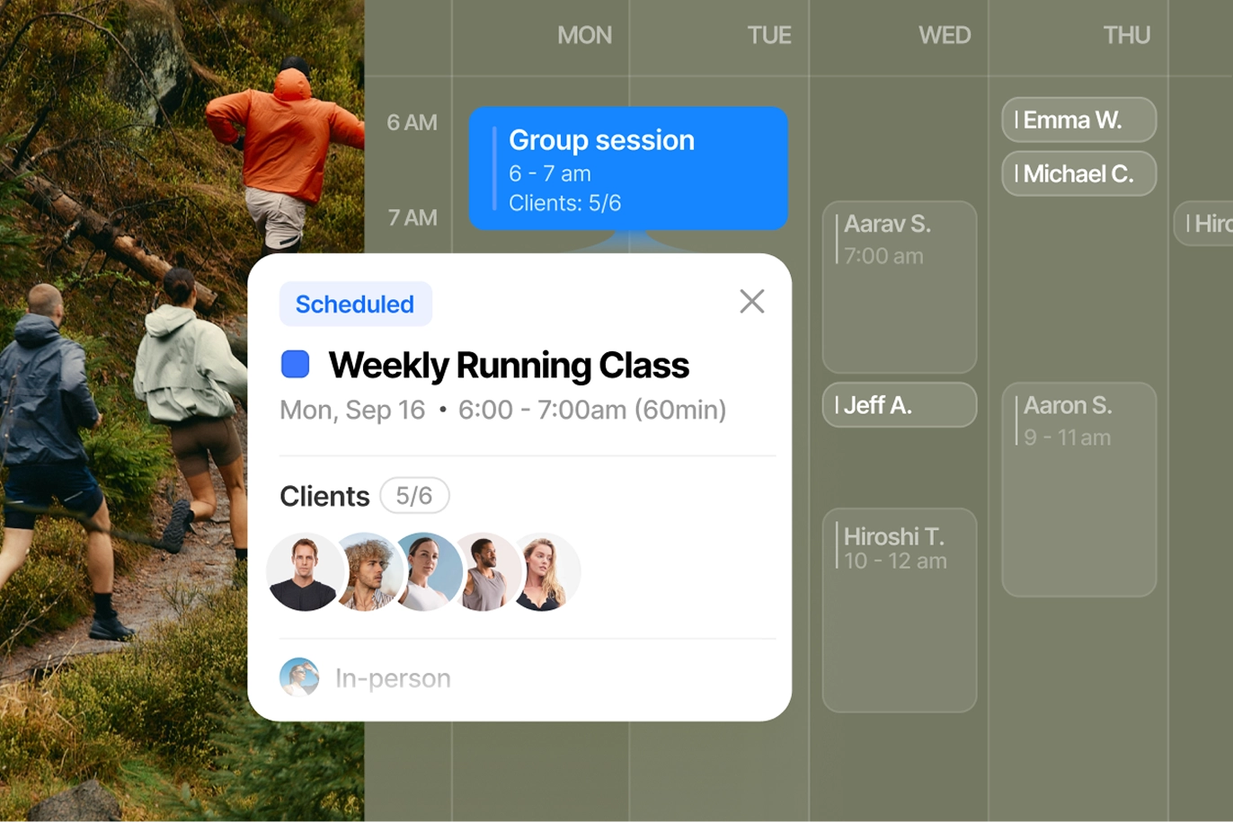 everfit booking and scheduling tool for group coaching and fitness classes