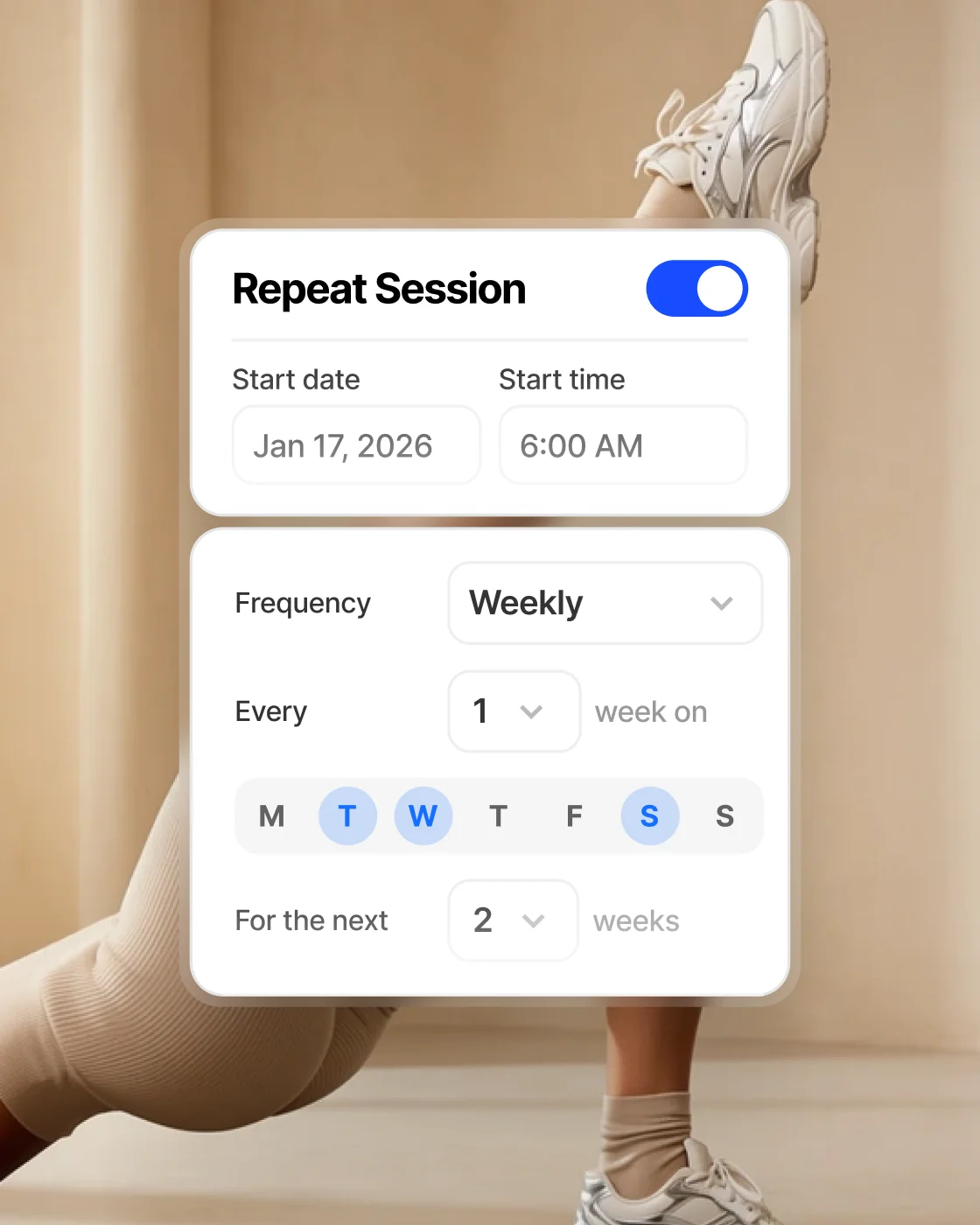 repeat session automatically on everfit