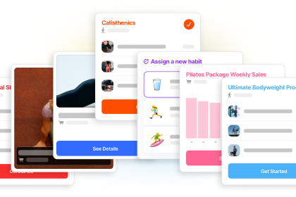 Custom branded coaching app experience showing a white-labelled Everfit interface