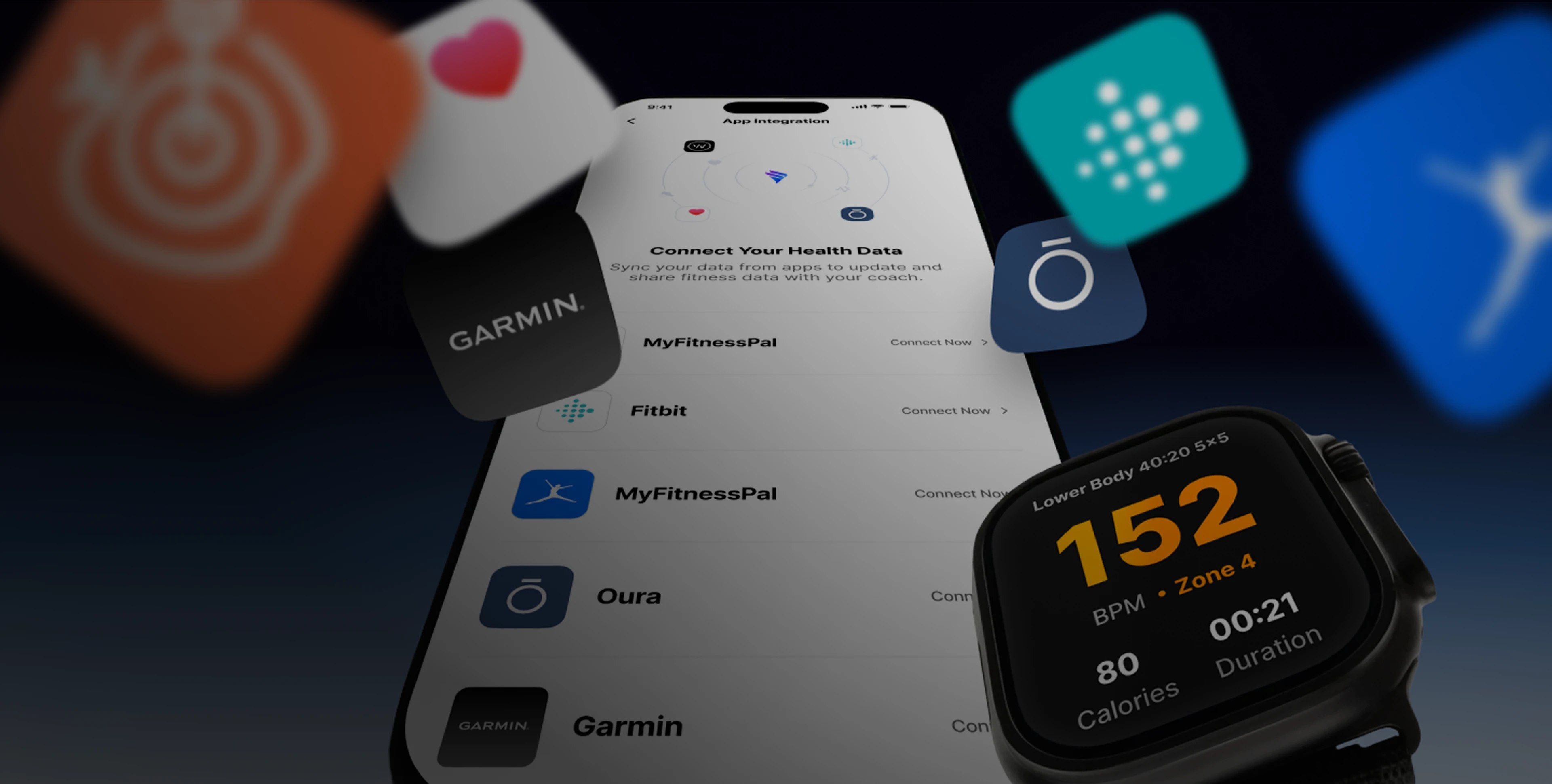 Everfit integration with health tracking app