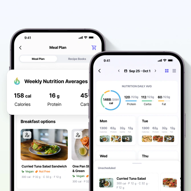 Everfit Flexible Meal Guidance on mobile